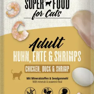 Sparpaket 24 x 100 g Mac's Adult Huhn, Ente & Shrimps Katzen Nassfutter Zertifiziert